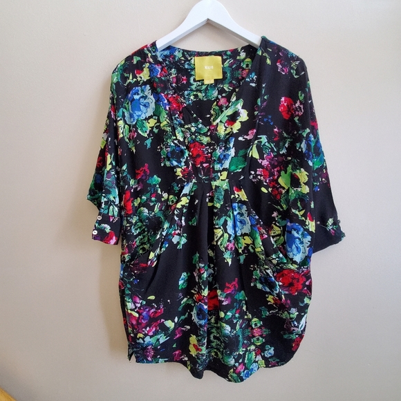 Anthropologie Maeve Black Floral Dress XS - Picture 3 of 12